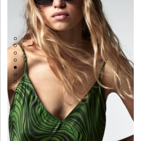 NEW Zara printed the Lara dress green midi XL womens - Picture 5 of 12